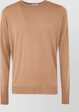 John Smedley ribbed hem long sleeve crew neck pullover