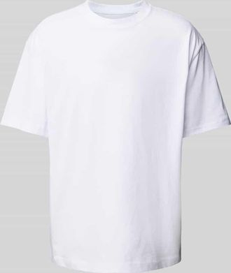 Weekday Oversized T-Shirt mit geripptem Rundhalsausschnitt in Weiss, Gr&ouml;&szlig;e XS