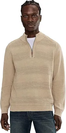 Tommy Bahama Saltwater Textured Half Zip Mens Sweater Abbey Stone : 3XL, Cotton/Denim