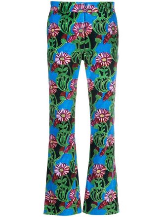 La DoubleJ Broek met bloemenprint - Groen