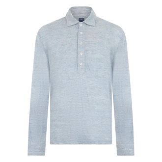 Fedeli Polo Shirts, male, Blue, Size: L Striped Polo