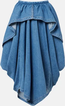 Loewe Asymmetrical denim midi skirt
