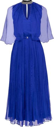 Nissa Abito in seta con cristalli - Blu