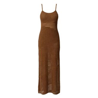 Akep Longuette Jurk - Dames - Maxi kleedjes - Bruin - M - Kleedjes