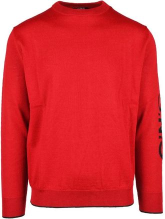 Costume National Red Crewneck Virgin Wool-Blend Sweater