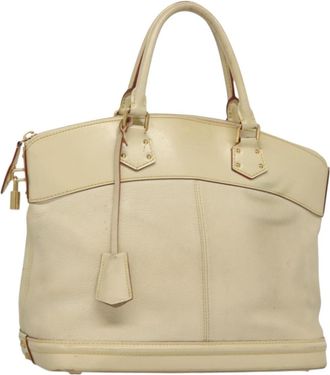 Louis Vuitton Suhali Lockit Handbag Leather White Leather Handbag (Pre-Owned)