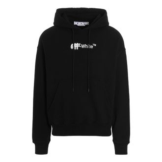 Off-white Mens Off-White FW22 Alphabet Logo Printing Hooded Long Sleeves Loose Fit Black OMBB085F22FLE0021001