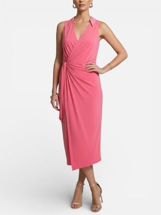 Rachel Roy Sleeveless Balencia Wrap Shirt Midi Dress in Dusty Pink at Nordstrom, Size Xx-Large