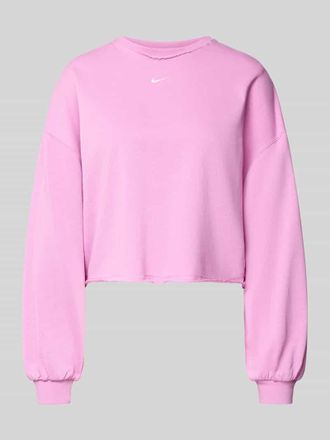 Nike Cropped Sweatshirt mit Logo-Stitching in Pink, Gr&ouml;&szlig;e XL