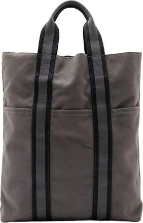Herm&egrave;s Black Canvas Toile Fourre Tout Shopping Tote (Authentic Pre-Loved)