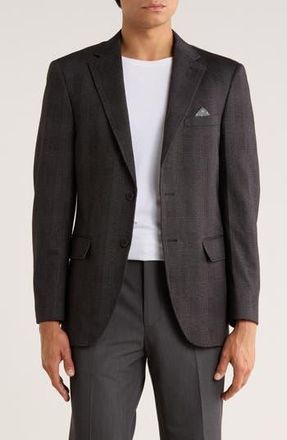 Lucky Brand Glen Plaid Knit Sport Coat in Charcoal at Nordstrom Rack, Size 42Short
