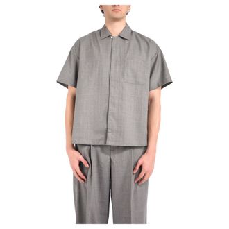 New Amsterdam Surf Association Short Sleeve Shirts, male, Gray, Size: XL Wijk Shirt Wool