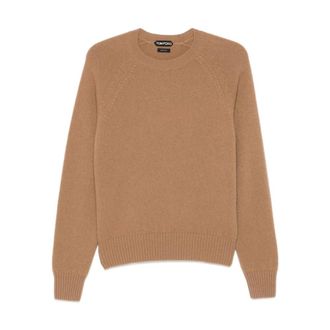 Tom Ford Cashmere Knitwear, male, Brown, XL, Felted Cashmere Crew Neck