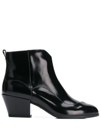 Hogan zip up ankle boots - women - Leather/Leather/Rubber - 36.5 - Black