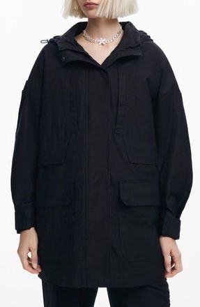 Desigual Floral Padded Coat in Black at Nordstrom, Size Small