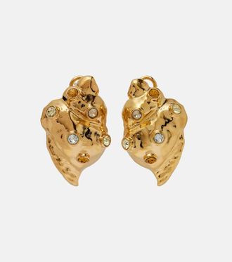 Oscar De La Renta Orecchini Seashell con cristalli