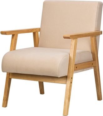 Nordlys Sill&oacute;n en madera y tejido beige