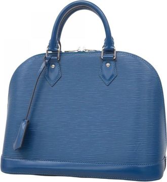 Louis Vuitton Pre-owned Handbags, female, Blue, Size: ONE SIZE Pre-owned Leather Dome Satchel