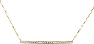 Luxury Bazaar 14kt geelgouden halsketting met diamanten strik hanger