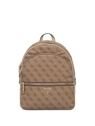 Guess Co monogram-pattern zip-around backpack - women - Polyurethane - One Size - Brown