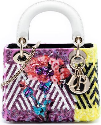 Dior Pre-owned Dior Mini Canvas Sequin Flower Pop Lady Dior Ladies 04-MA-0222