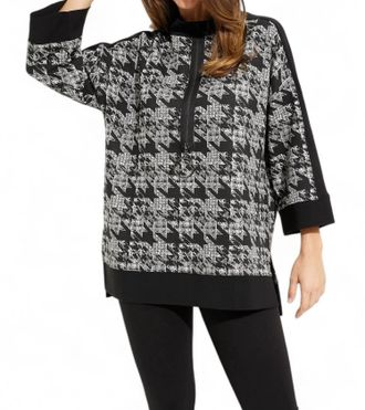 Joseph Ribkoff Printed Zip-Up Tunic In Black White