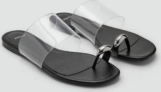 Mango Sandalo con fascia in vinile nero - Donna - 35 - MANGO