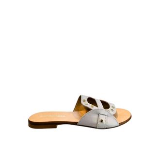 Borbonese Grey Leather Women Womens Sandal