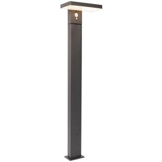 QAZQA Moderno L&aacute;mpara De Pie De Exterior Gris Oscuro 80 Cm Con Led Y Luz Regulable Con Energ&iacute;a Solar - Sunnie Aluminio /pl&aacute;stico Alargada Incluye Led Max. 1