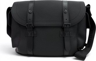 Louis Vuitton Black Leather Shoulder Bag (Pre-Owned)
