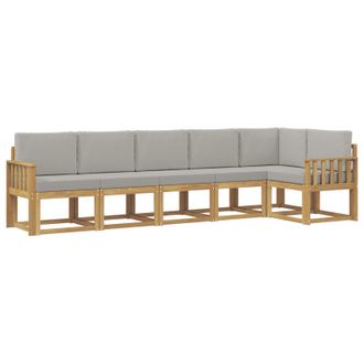 vidaXL Conjunto De Sof&aacute;s De Exterior 6 Pcs Blanco Y Gris Claro Vidaxl