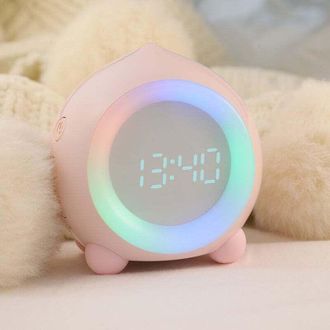OEM Reloj Despertador Led Infantil, Luz Nocturna Digital, Volumen Ajustable, Funci&oacute;n De Repetici&oacute;n, Carga Usb, Doble Alarma, Rosa-crezuo