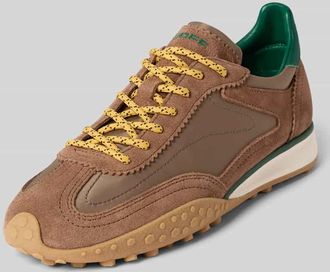 Hoff Sneaker aus Leder-Mix mit Logo-Detail Modell Bridge in Mittelbraun, Gr&ouml;&szlig;e 36