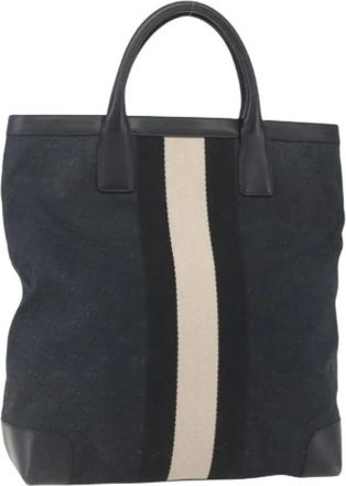 Gucci Pre-owned Tote Bags, female, Black, Size: ONE SIZE Pre-owned Canvas Tote Bag