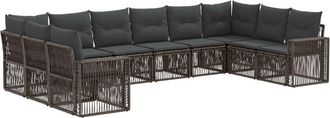 vidaXL Conjunto De Sof&aacute;s De Jard&iacute;n 10 Uds. Gris Y Gris Oscuro Vidaxl