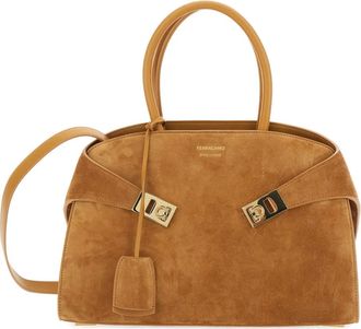 Ferragamo Borsa tote piccola con manico - Marrone