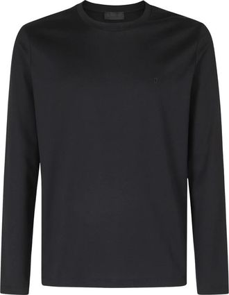Dondup Regular-fit T-shirt met ronde hals in jersey - Heren - Longsleeves - Zwart - XL - Katoen - Tops
