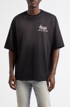 Amiri Oversize Studio Embroidered Skate T-Shirt in Black at Nordstrom, Size Xxx-Large