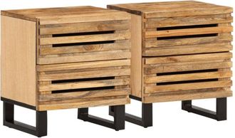 vidaXL Bedside Cabinets 2 pcs 40x34x46 cm Solid Wood Rough Mango Vidaxl