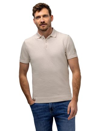 State of Art Korte mouw polo State of Art creme regular fit