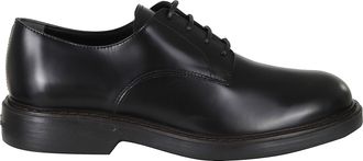 Hogan Black H704 Leather Rubber Sole Leather Lace-Up Shoes