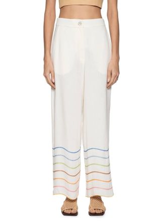 Dress To Wineta Wave Pant In Off White Multi