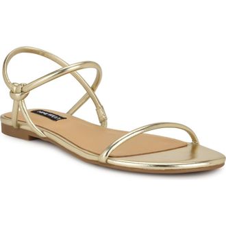 Nine West Maizy Ankle Strap Sandal in Gold at Nordstrom, Size 7.5