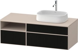 Duravit Duravit - Lavabo Consola Zencha, 1300x550mm, 2 Extra&iacute;bles, 1 Caj&oacute;n