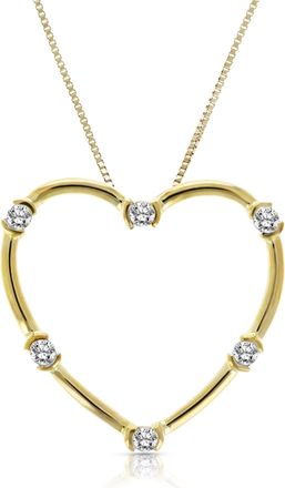 Vir Jewels 1/5 cttw Diamond Heart Pendant Necklace 10K Yellow Gold with 18 Inch Chain