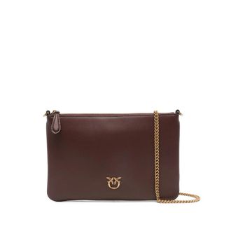 Pinko Pinko, Tassen, Dames, Bruin, ONE Size, Leer, Flat Classic