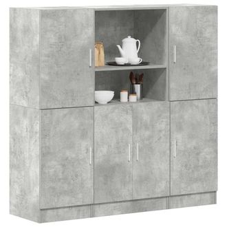 Berkfield Home 3 Piece Kitchen Cabinet Set Concrete Grey Engineered Wood