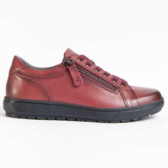 Purapiel Womens Oxford-Sko Ailina Bordeaux - Burgundy Leather - Size EU 37