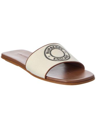 Burberry Canvas & Leather Sandal