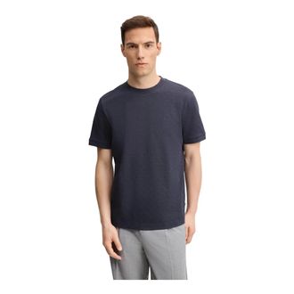 Joop Tops, Heren, Blauw, M, Katoen, Katoenen T-shirt met vierkante textuur